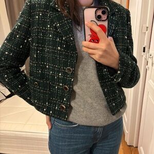 Liu Jo Dark Green Tweed Blazer